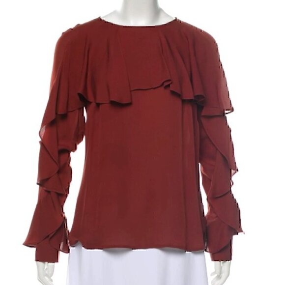VERONICA BEARD Silk Bateau Neckline Blouse Size: M | US 6 - Picture 1 of 3